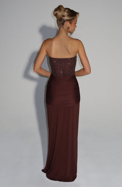 Vestido Longo Carina - Ameixa Marrom