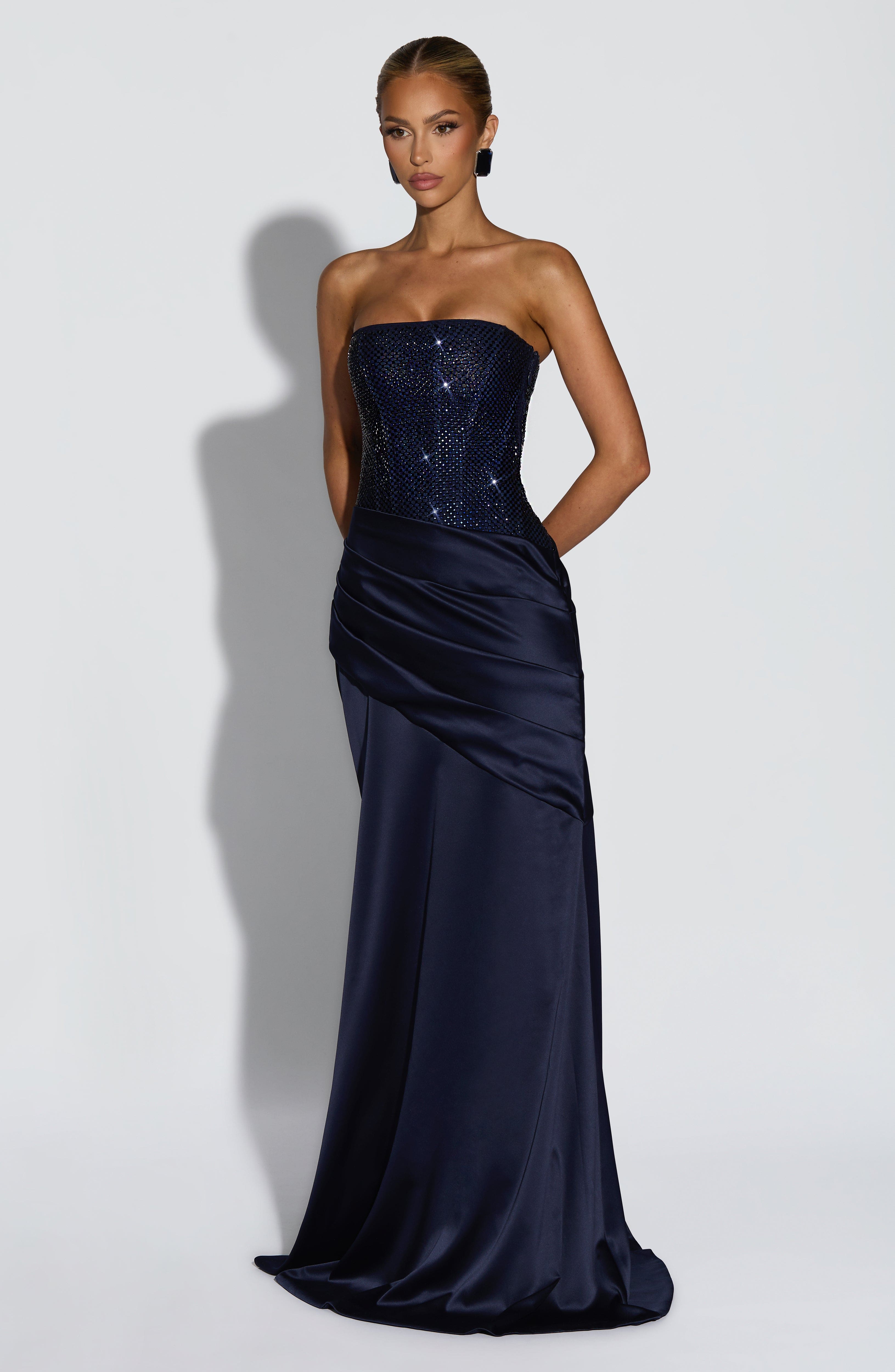 Vestido Longo Celestia - Azul Marinho