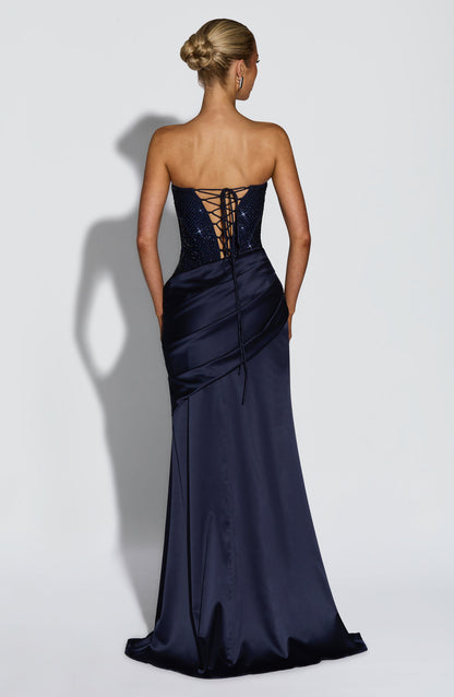 Vestido Longo Celestia - Azul Marinho