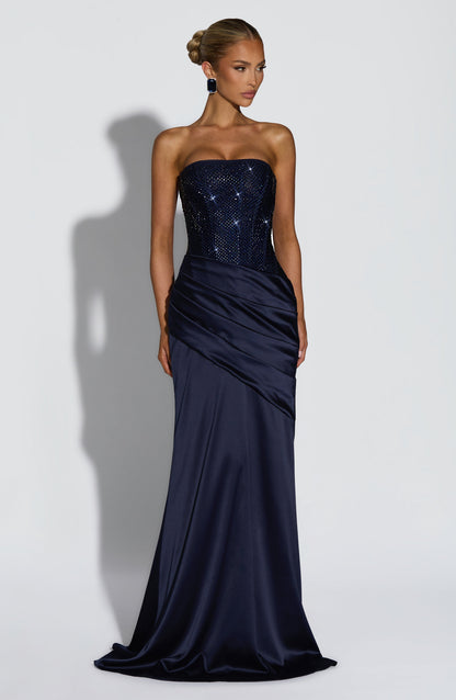 Vestido Longo Celestia - Azul Marinho