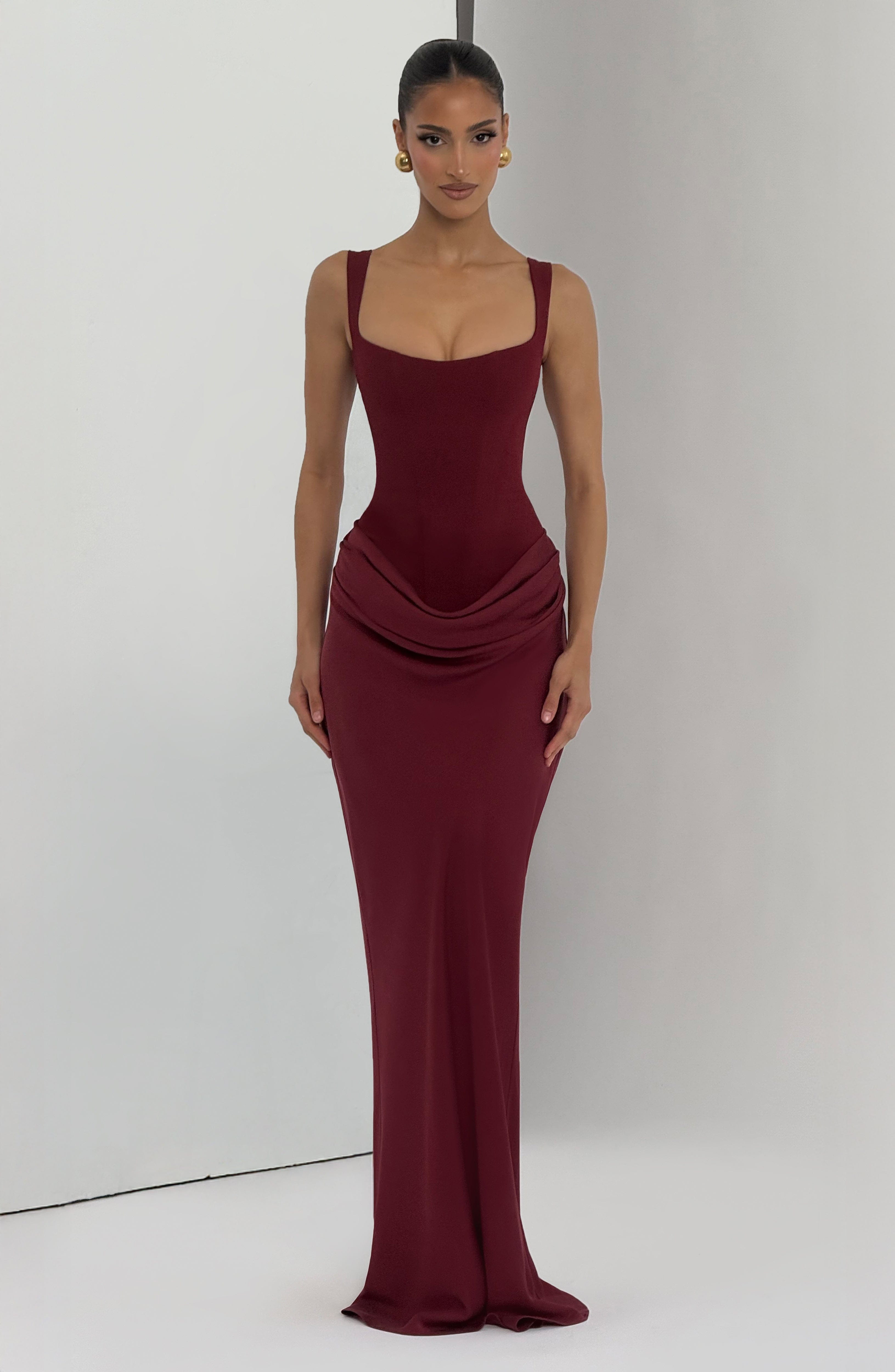 Vestido Longo Cornelia - Bordô