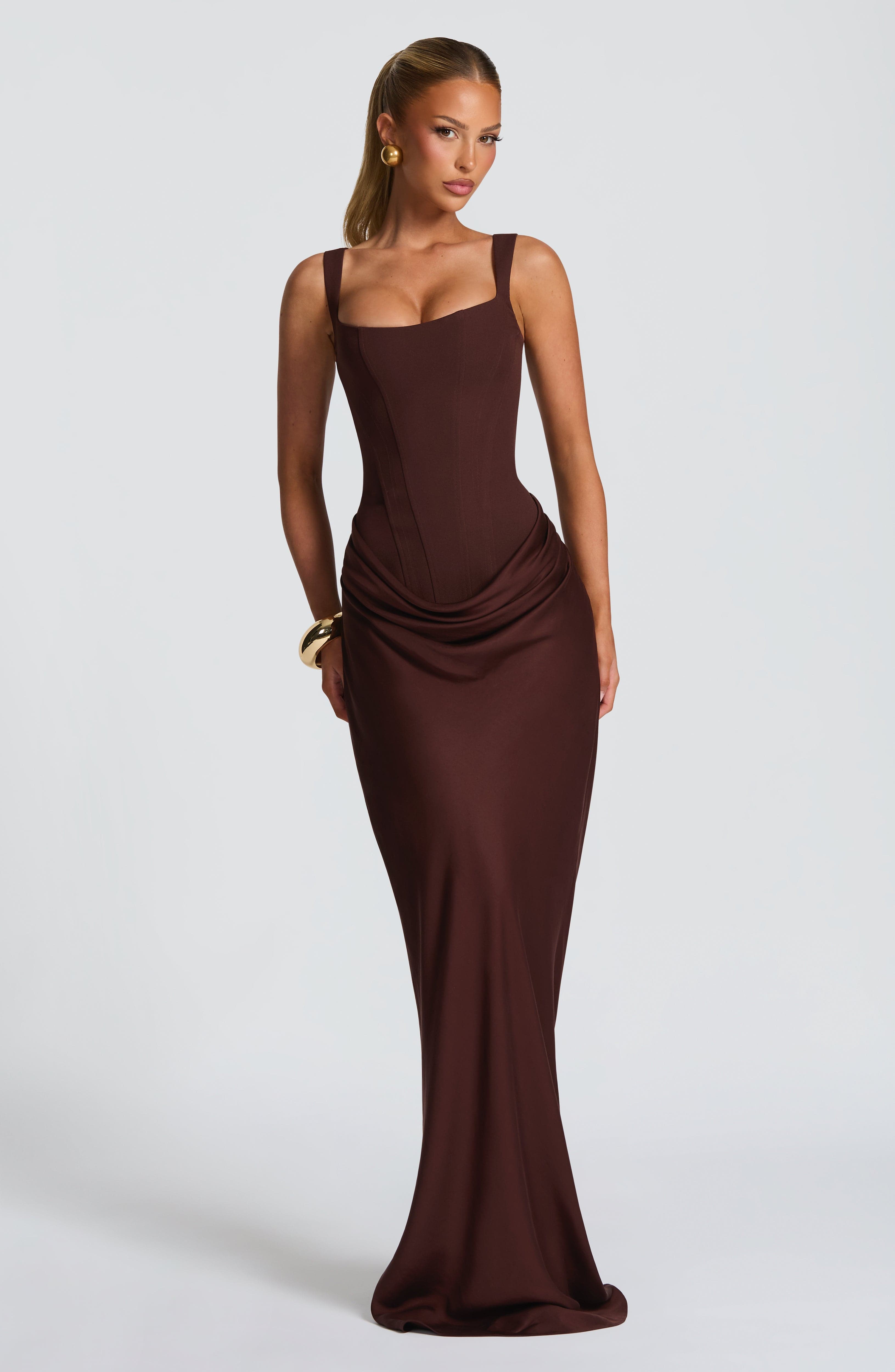 Vestido Longo Cornelia - Ameixa Marrom