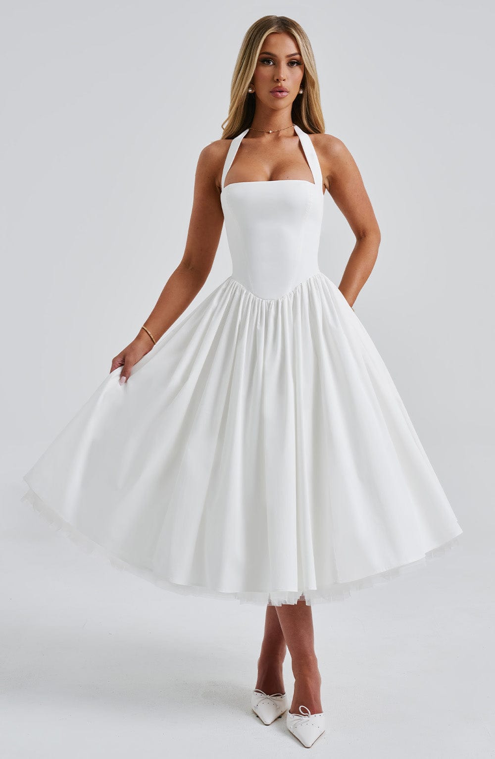 Vestido Midi Cressida - Marfim