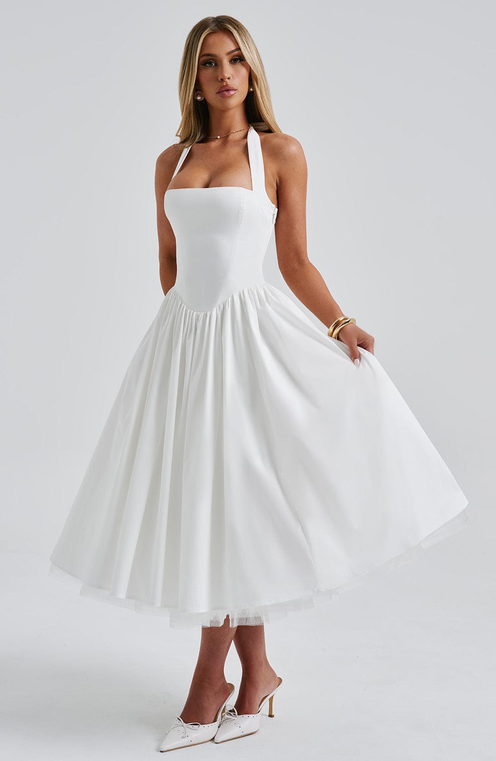 Vestido Midi Cressida - Marfim