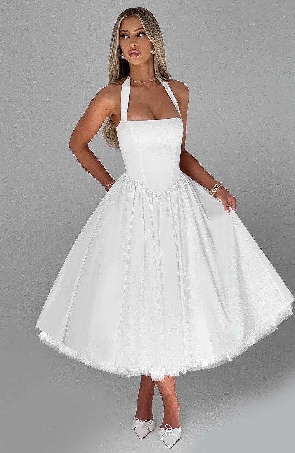 Vestido Midi Cressida - Marfim