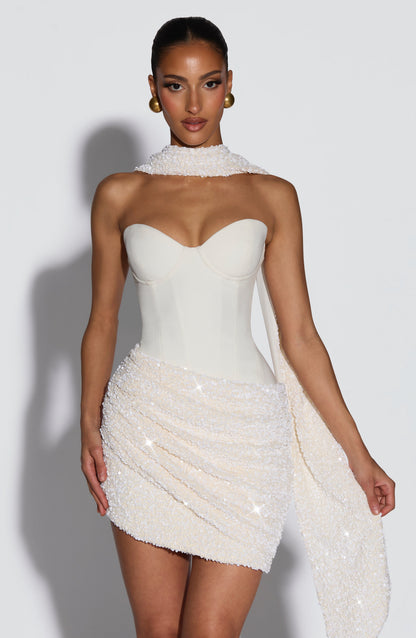 Vestido Curto Denise - Marfim
