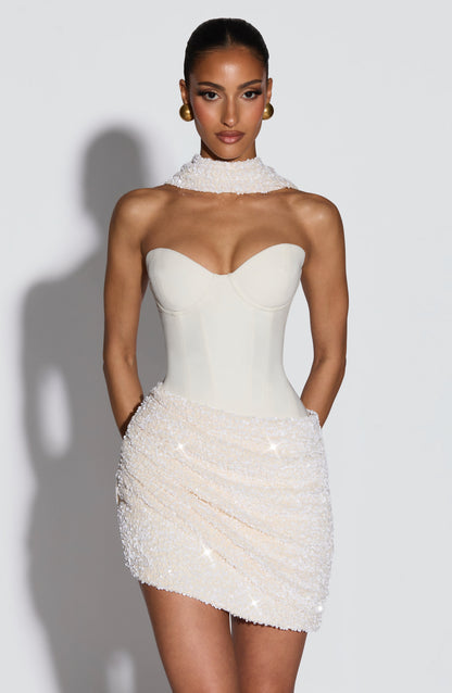 Vestido Curto Denise - Marfim