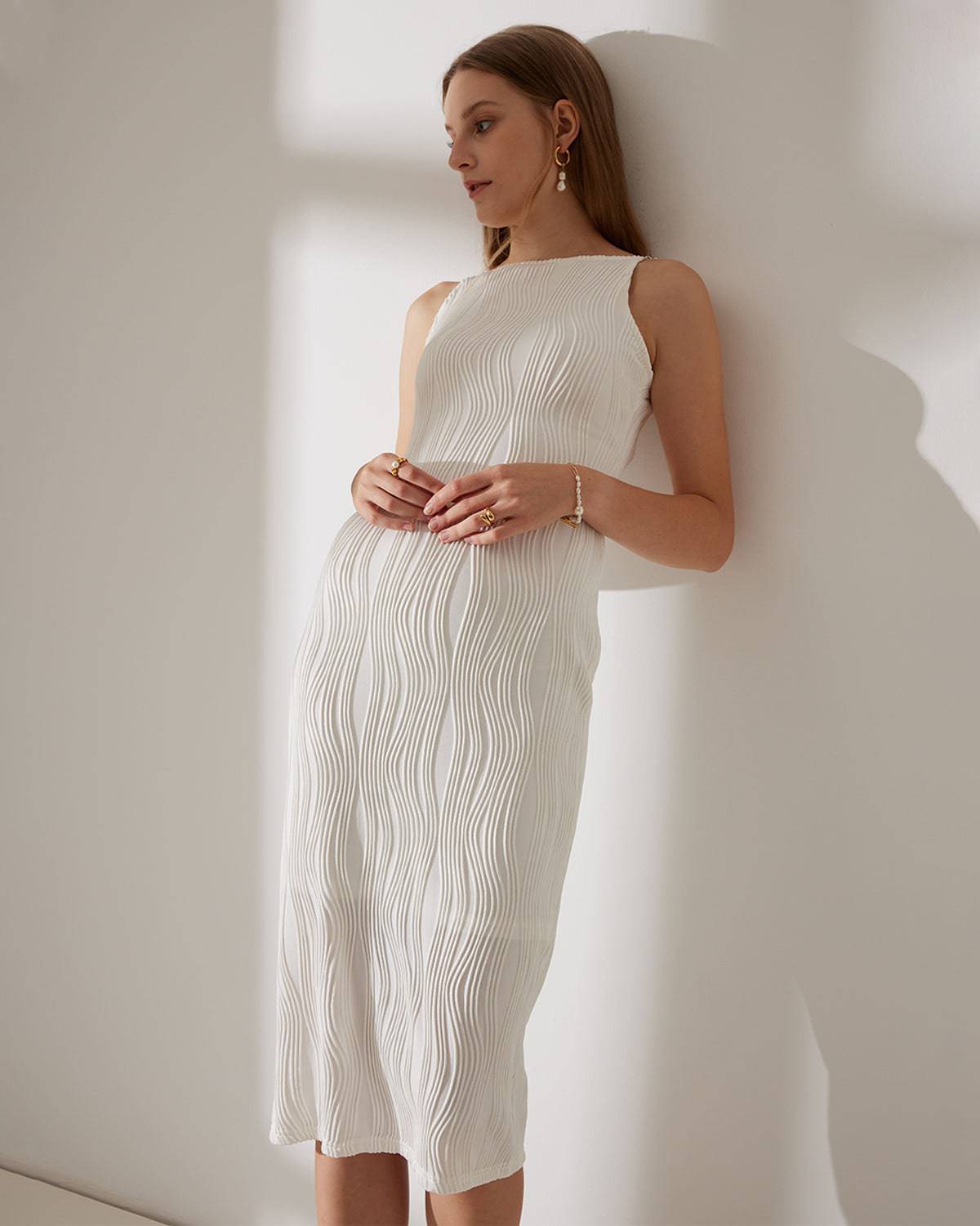 Vestido cami com textura ondulada