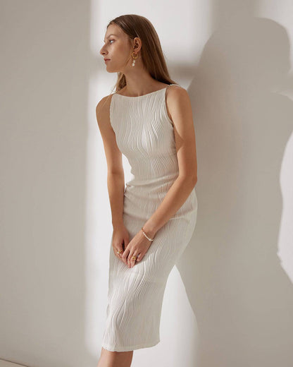 Vestido cami com textura ondulada