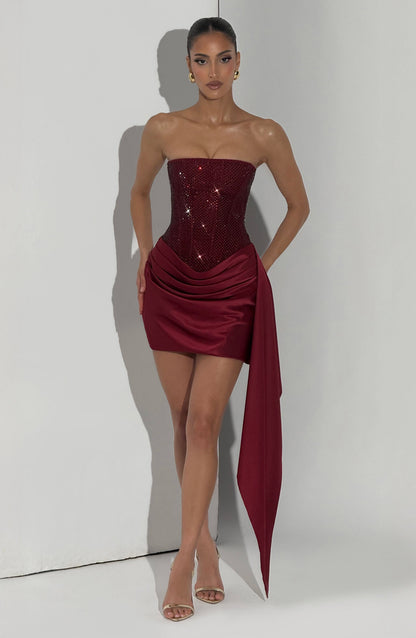 Minivestido Ebony - Bordô