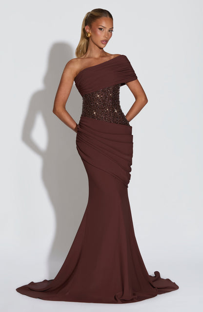 Vestido Longo Ellora - Ameixa Marrom