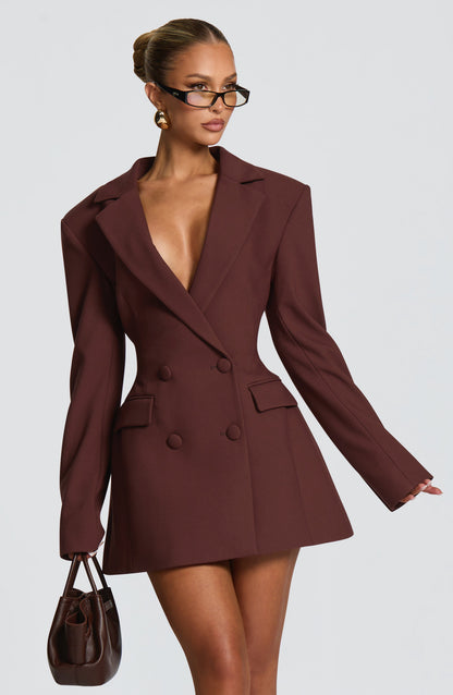 Vestido Curto Elvira - Ameixa Marrom