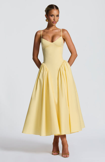 Vestido Midi Emerson - Amarelo Limão