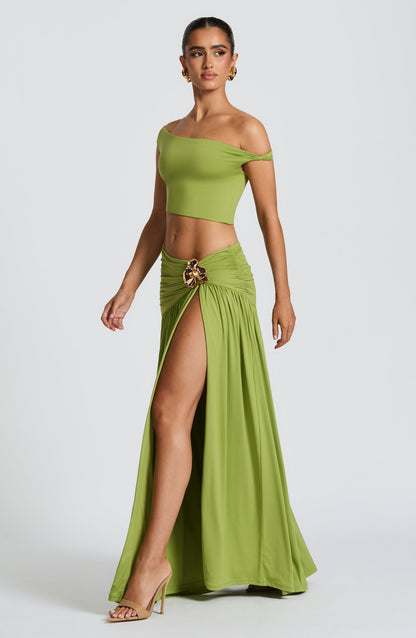 Saia Longa Saira - Verde-oliva