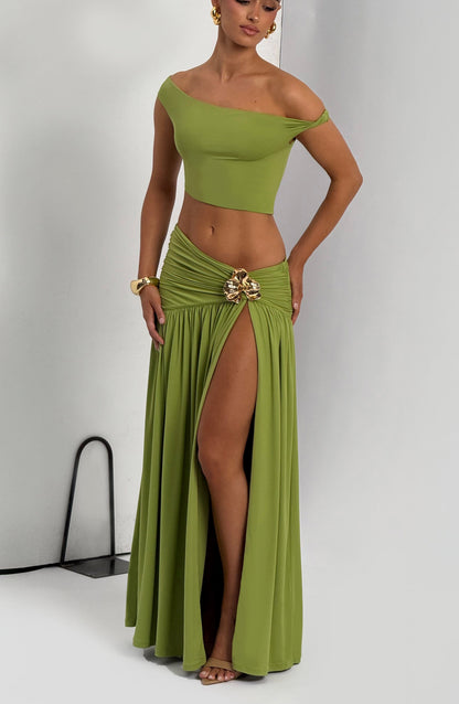 Saia Longa Saira - Verde-oliva