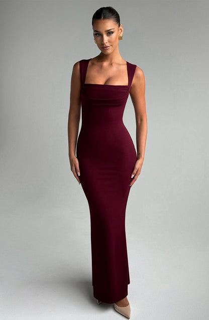 Vestido Longo Helena - Verniz Cereja