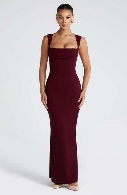 Vestido Longo Helena - Verniz Cereja