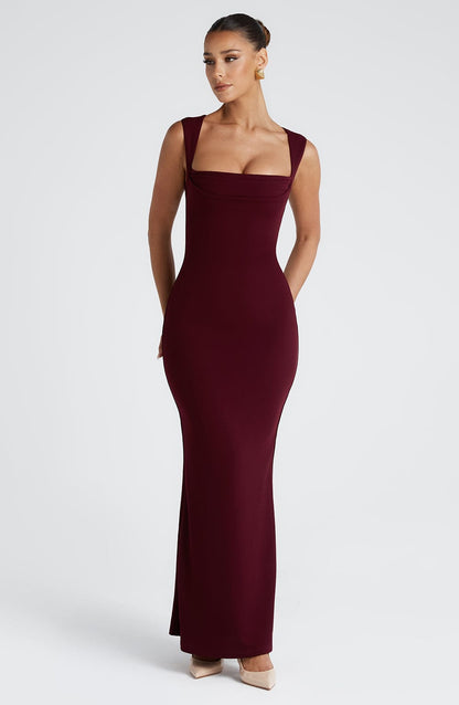 Vestido Longo Helena - Verniz Cereja
