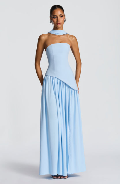 Vestido Longo Maliyah - Azul-bebê