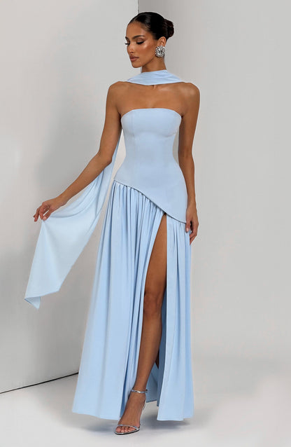 Vestido Longo Maliyah - Azul-bebê
