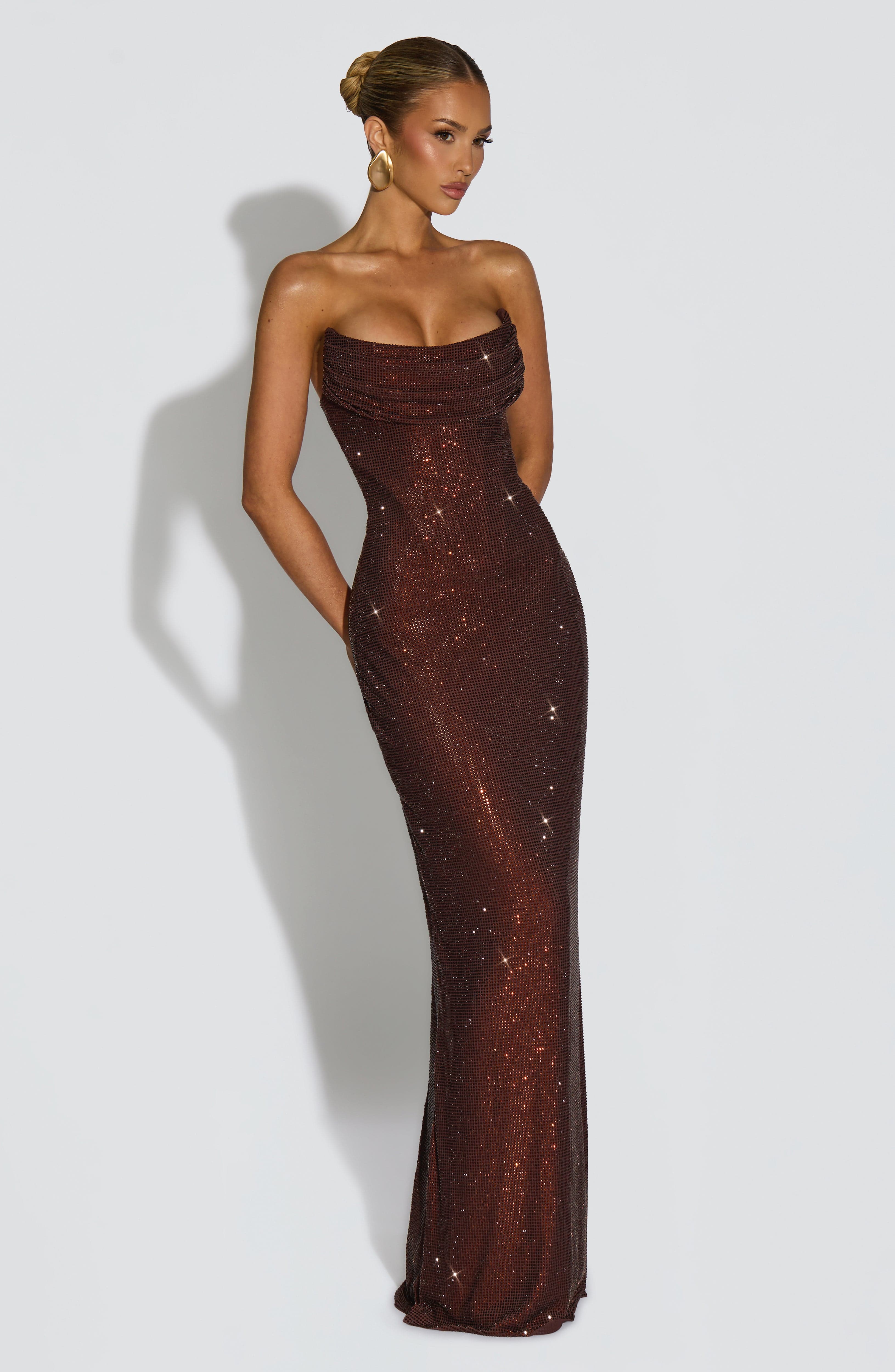 Vestido Longo Mirabella - Ameixa/Marrom