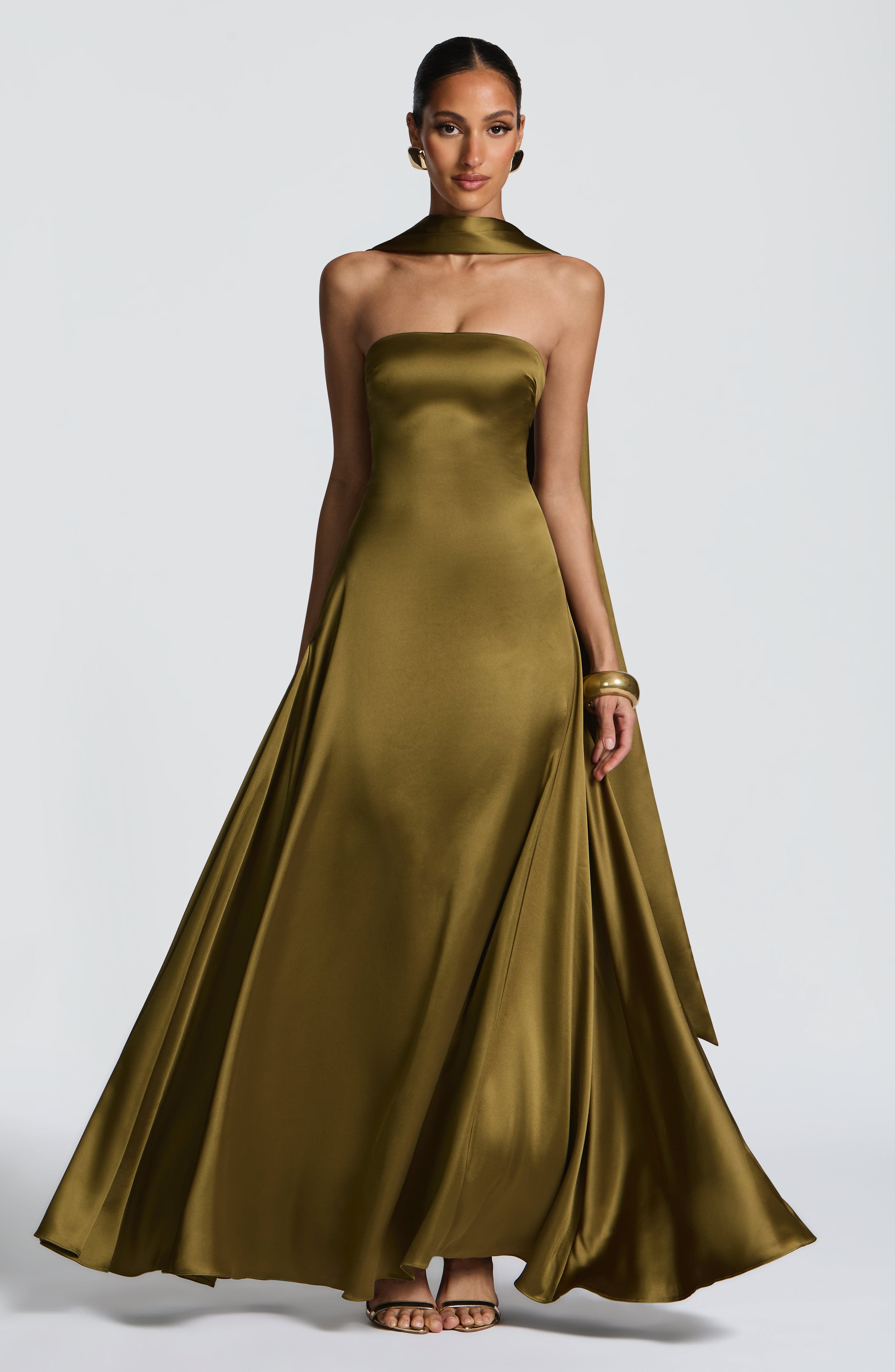 Vestido Longo Morven - Verde Oliva Escuro