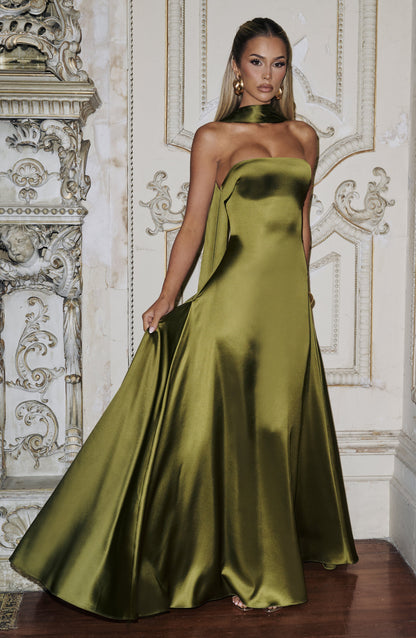 Vestido Longo Morven - Verde Oliva Escuro