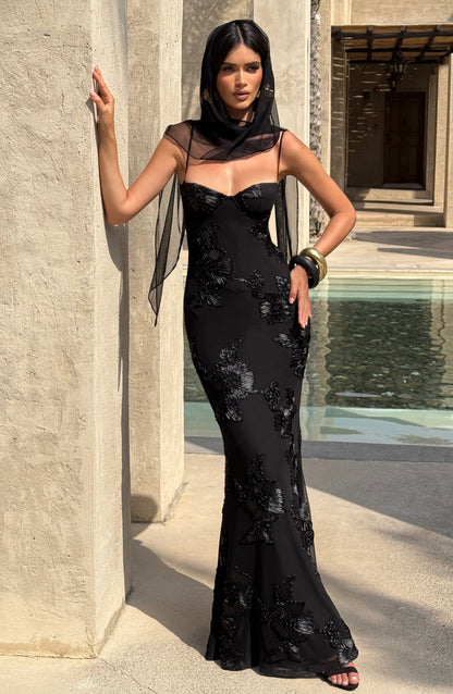 Vestido Longo Nefertiti - Preto
