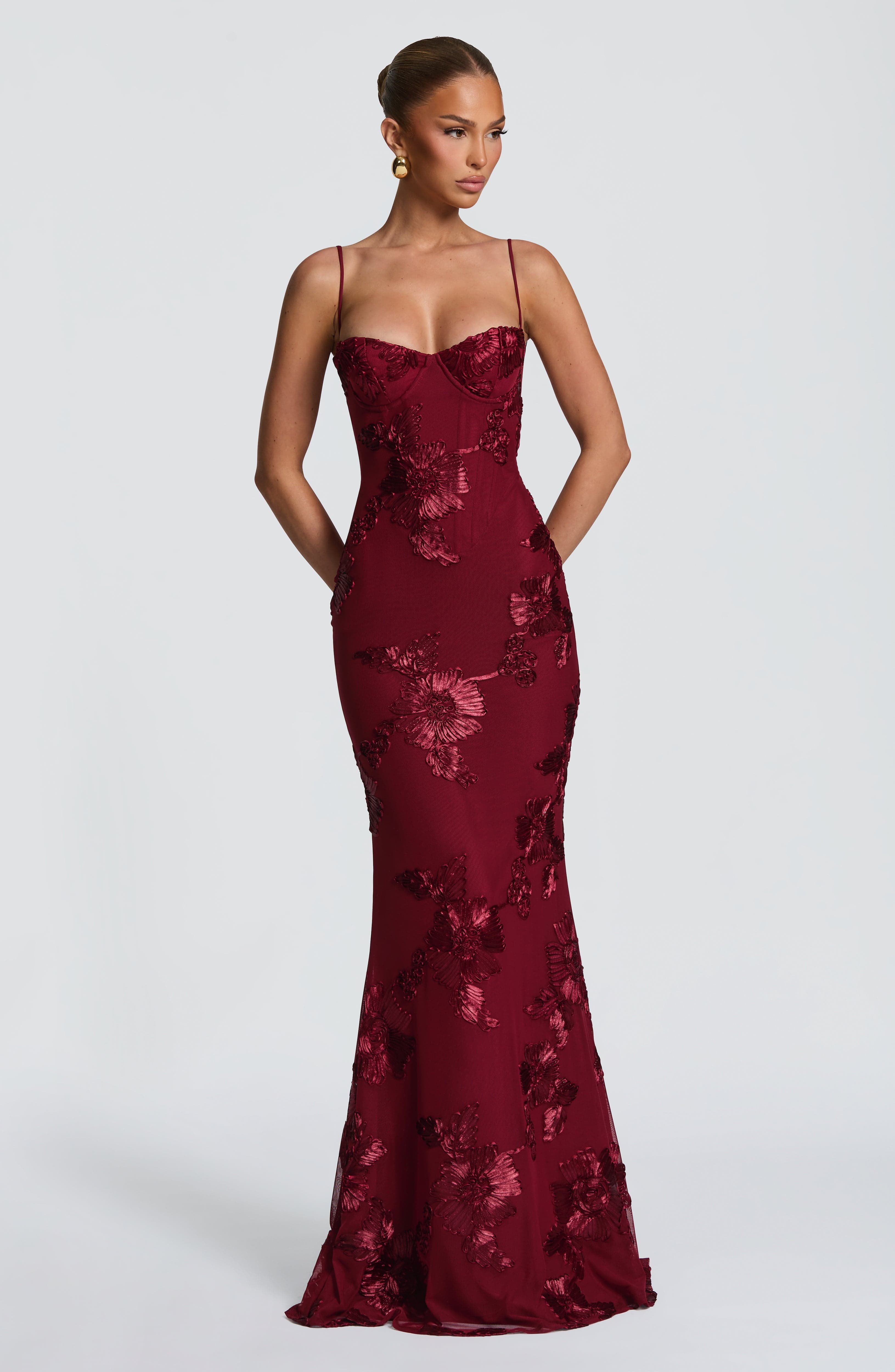 Vestido Longo Nefertiti - Bordô
