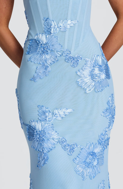 Vestido Longo Nefertiti - Azul Glacial