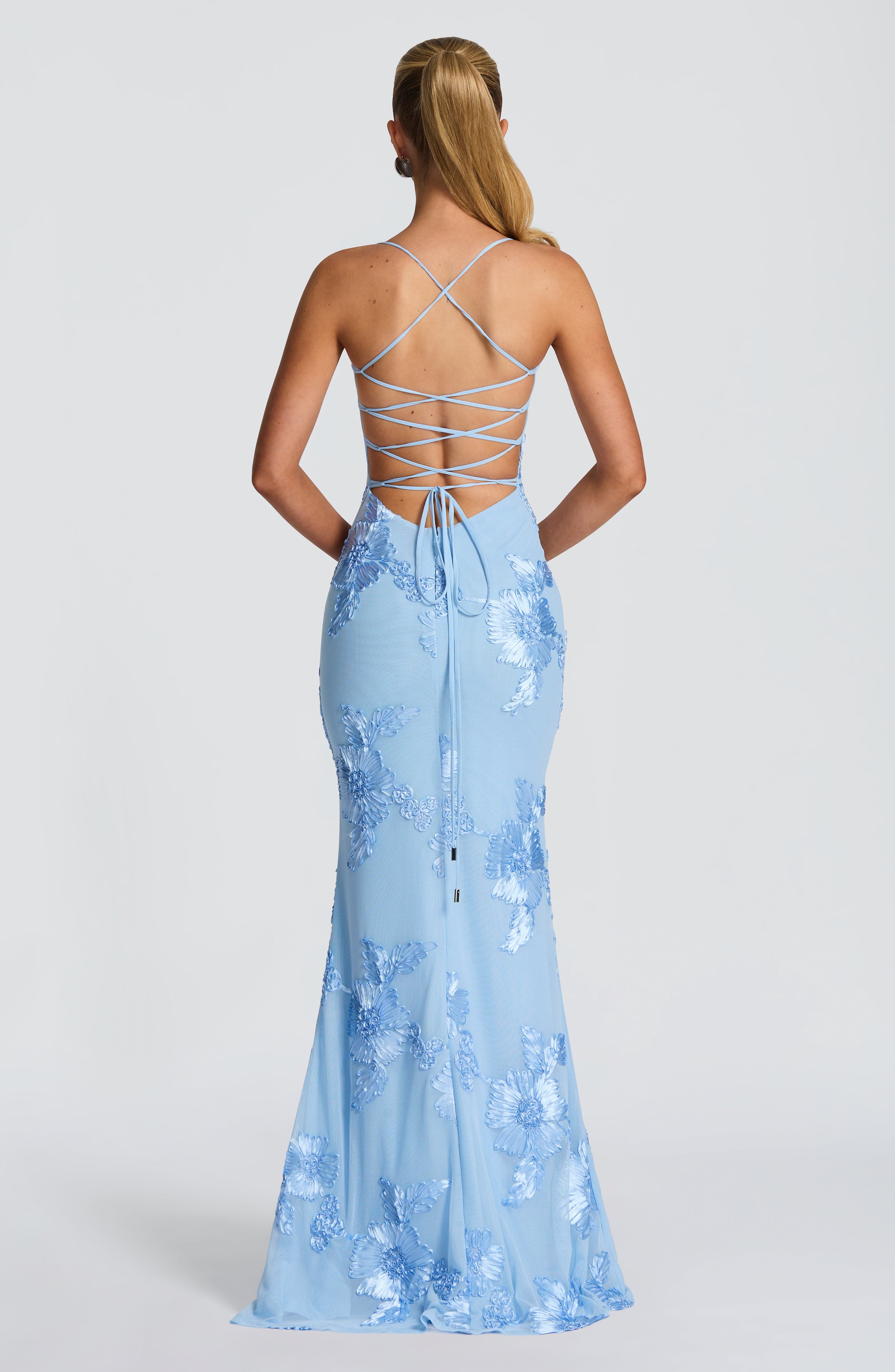 Vestido Longo Nefertiti - Azul Glacial