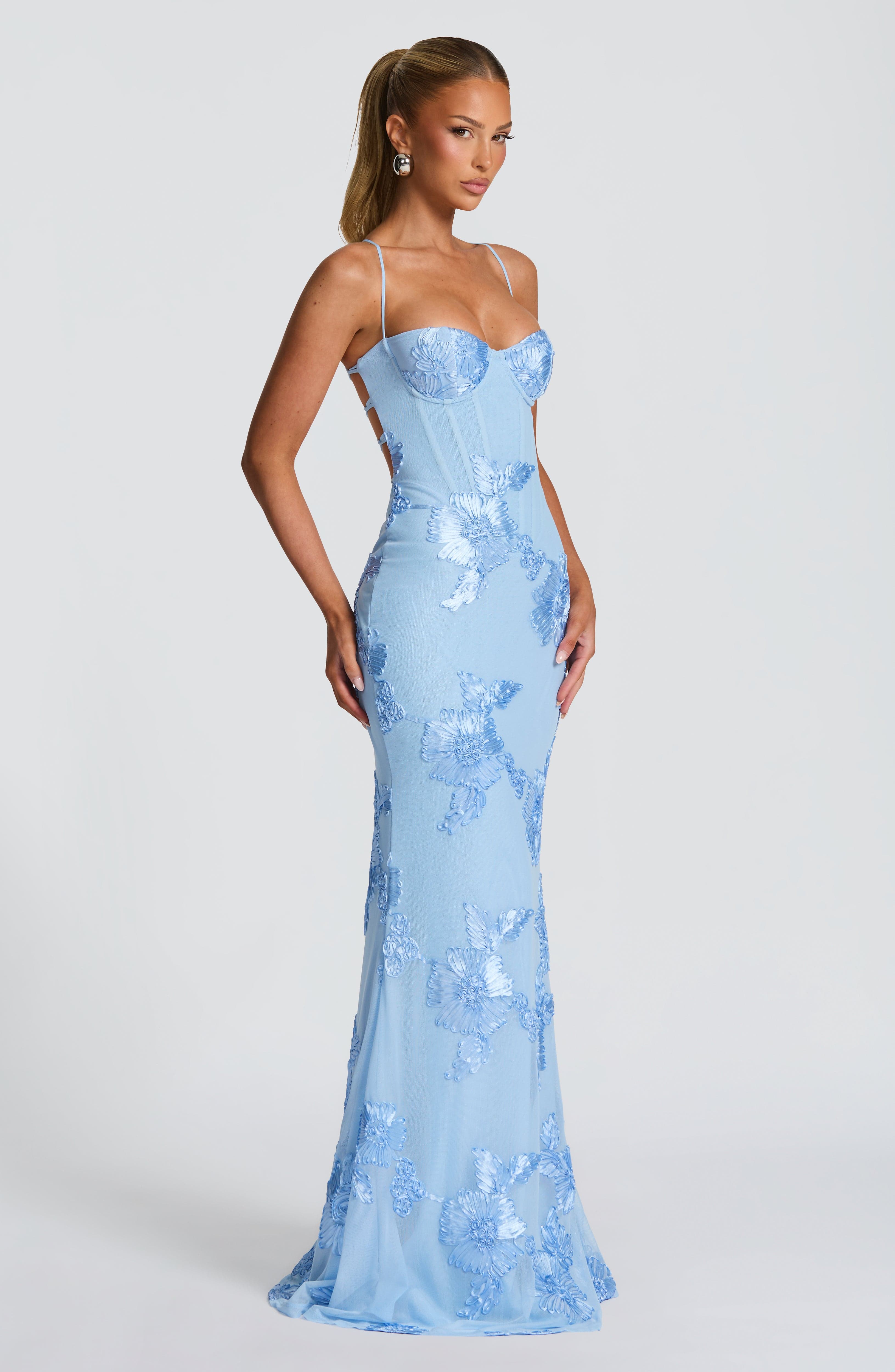 Vestido Longo Nefertiti - Azul Glacial