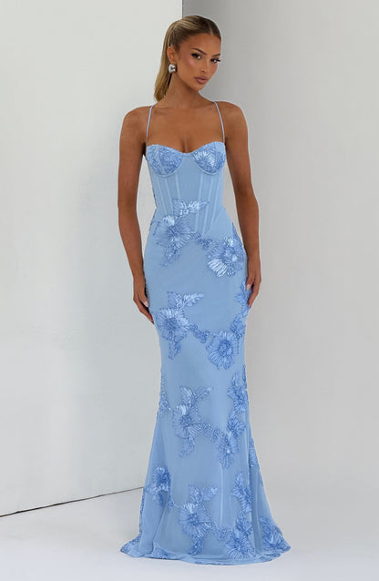 Vestido Longo Nefertiti - Azul Glacial