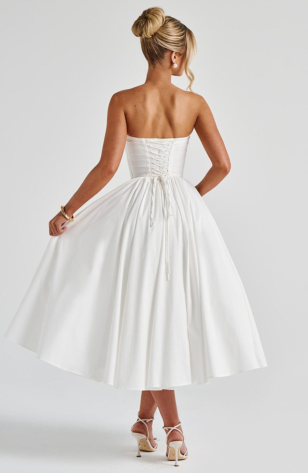 Vestido Midi Prim - Marfim