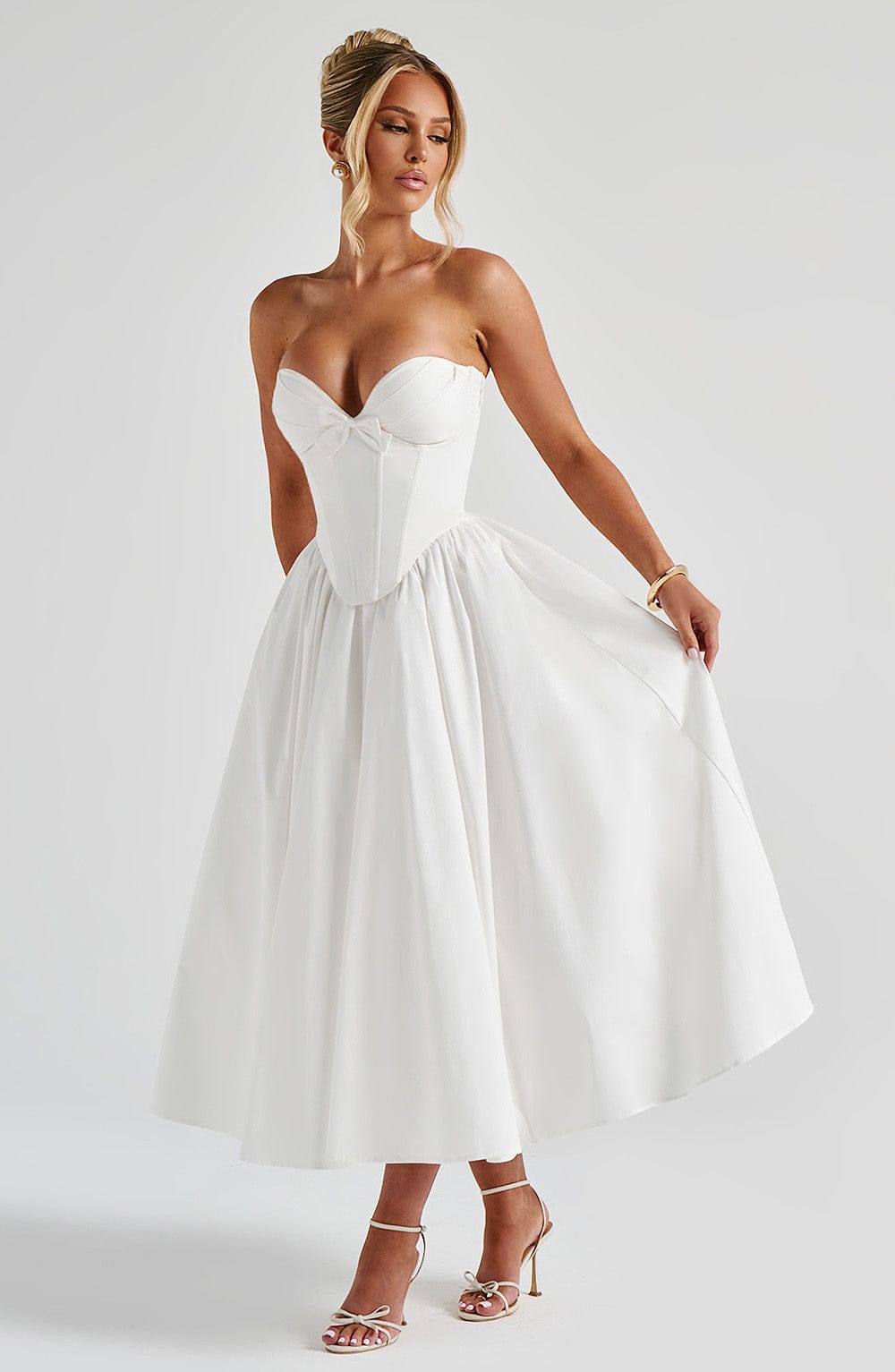 Vestido Midi Prim - Marfim