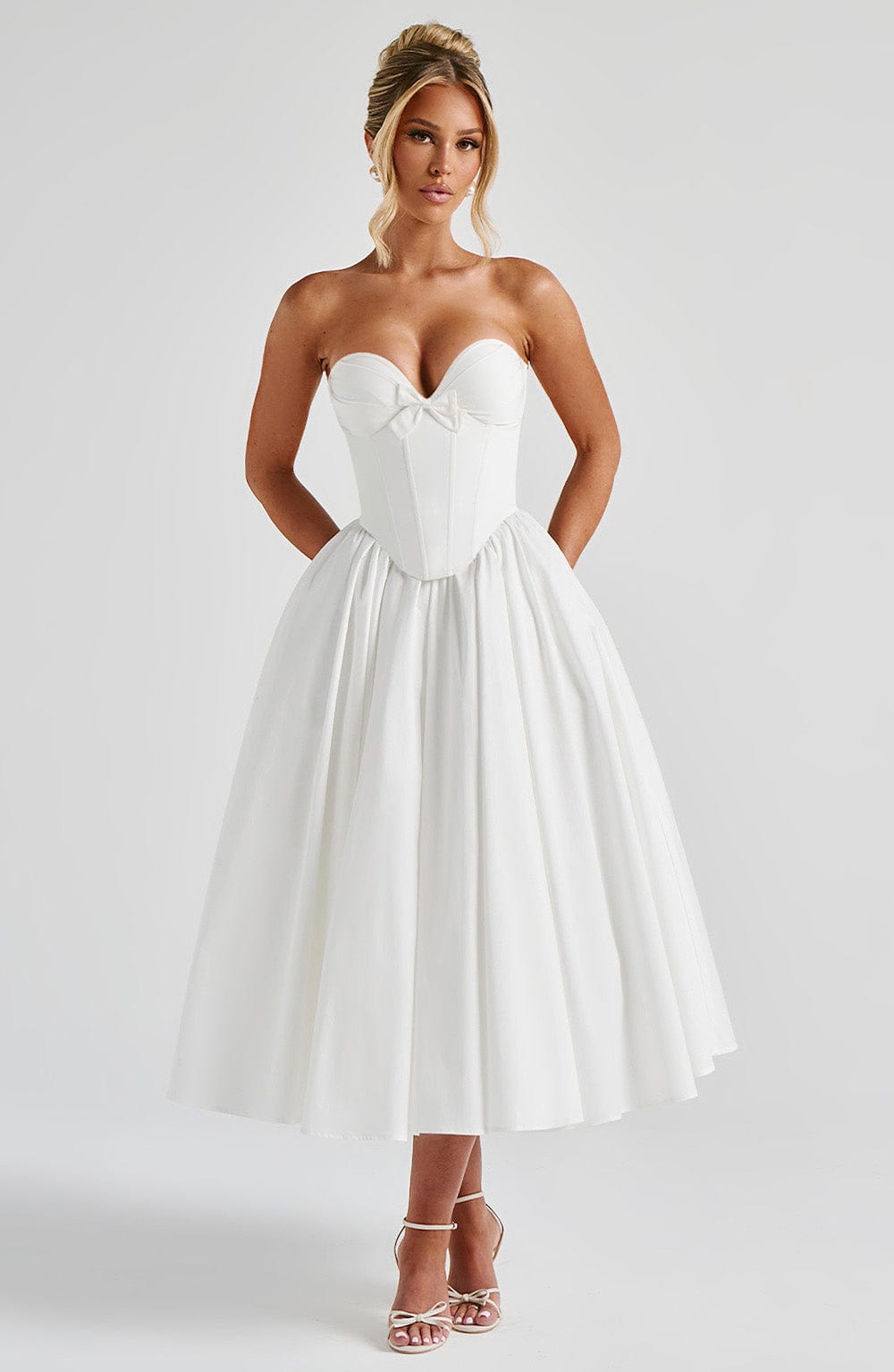 Vestido Midi Prim - Marfim