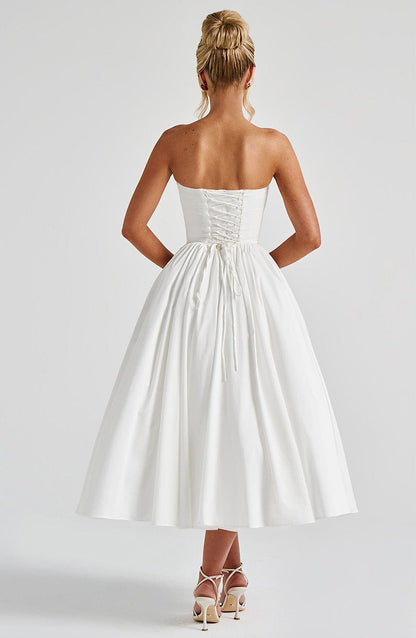 Vestido Midi Prim - Marfim