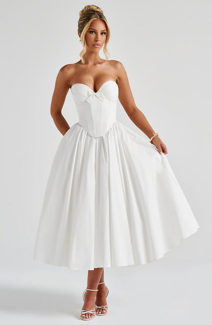 Vestido Midi Prim - Marfim