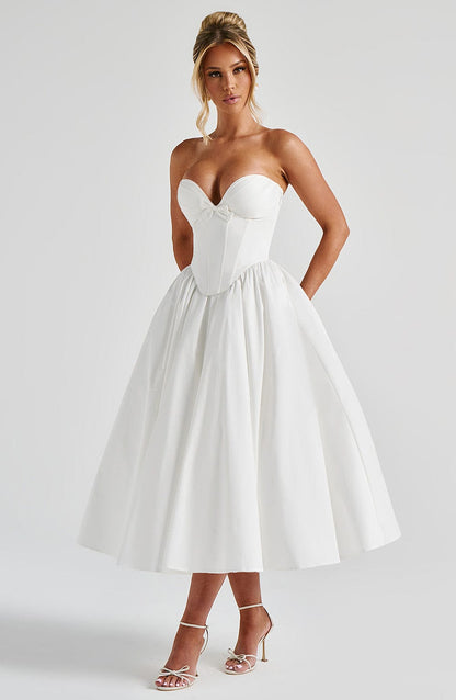 Vestido Midi Prim - Marfim