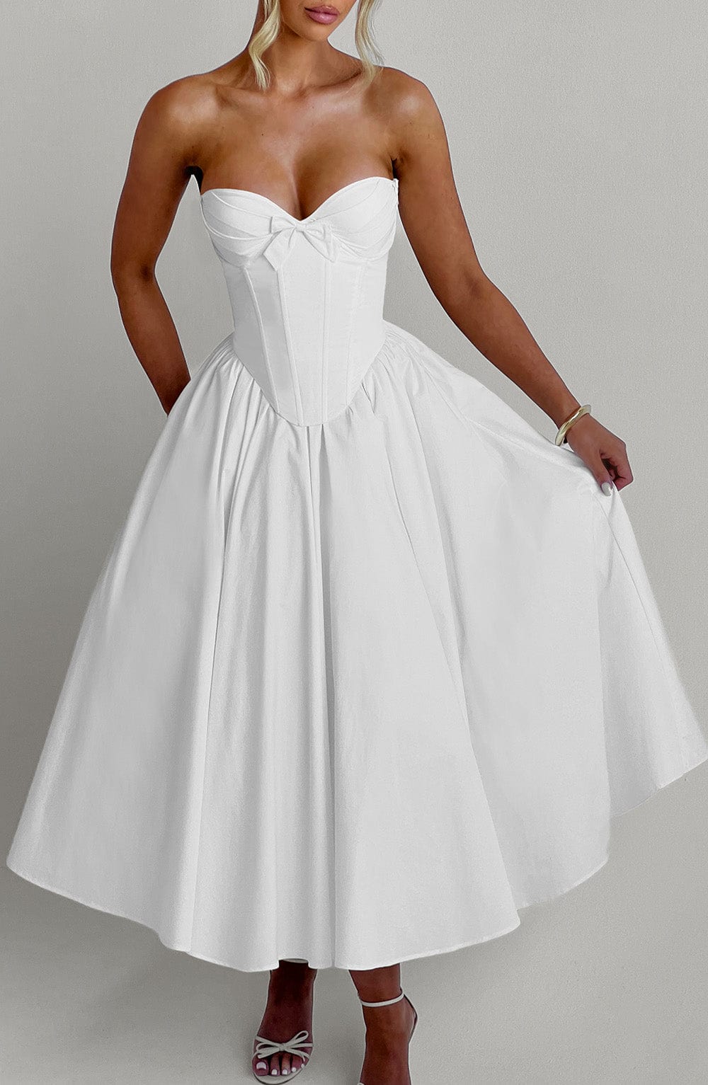 Vestido Midi Prim - Marfim