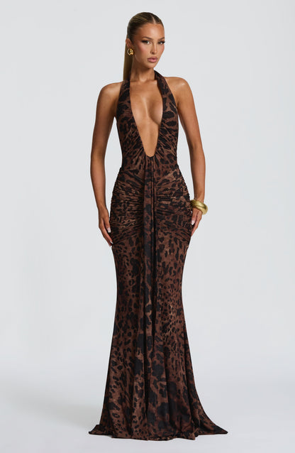 Vestido Longo Rosetta - Estampa Oncinha