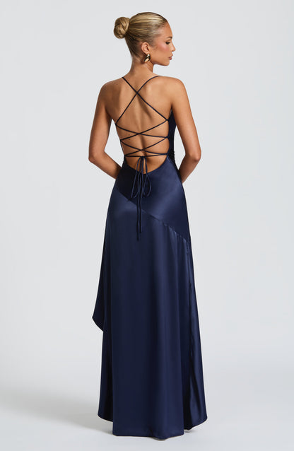 Vestido Longo Samira — Azul Marinho