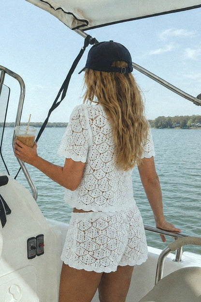 Shorts em tricô Sunkissed Socialite — Branco