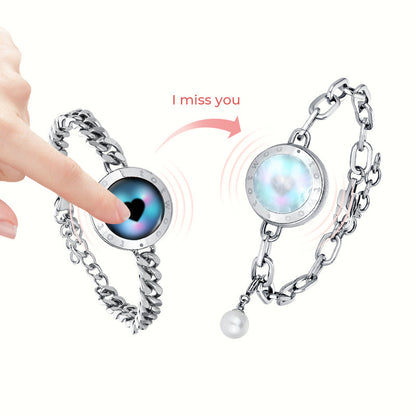 Soulmate 2.0 Single Touch Bracelet (Silver Paperclip Chain)