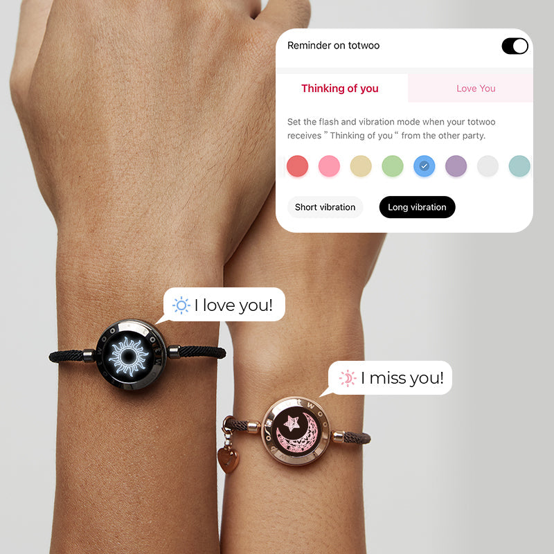 [Totwoo Signal Gift Box] Sun & Moon Touch Bracelets with Milan Rope