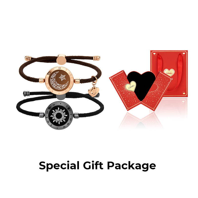 [ Red Gift Packaging] Sun & Moon Touch Bracelets with Milan Rope (Black+Brown)