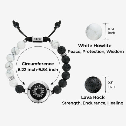 Sun & Moon Touch Bracelets with Phantasmal Beads (Silver+Silver)