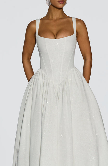 Vestido Midi Vivienne - Marfim Cintilante