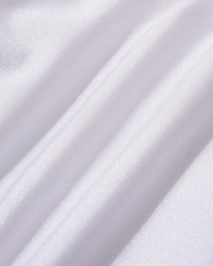 Conjunto de Biquíni Branco com Decote em Coração e Amarração