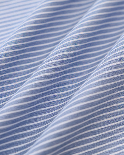 Mini-vestido listrado azul com botões